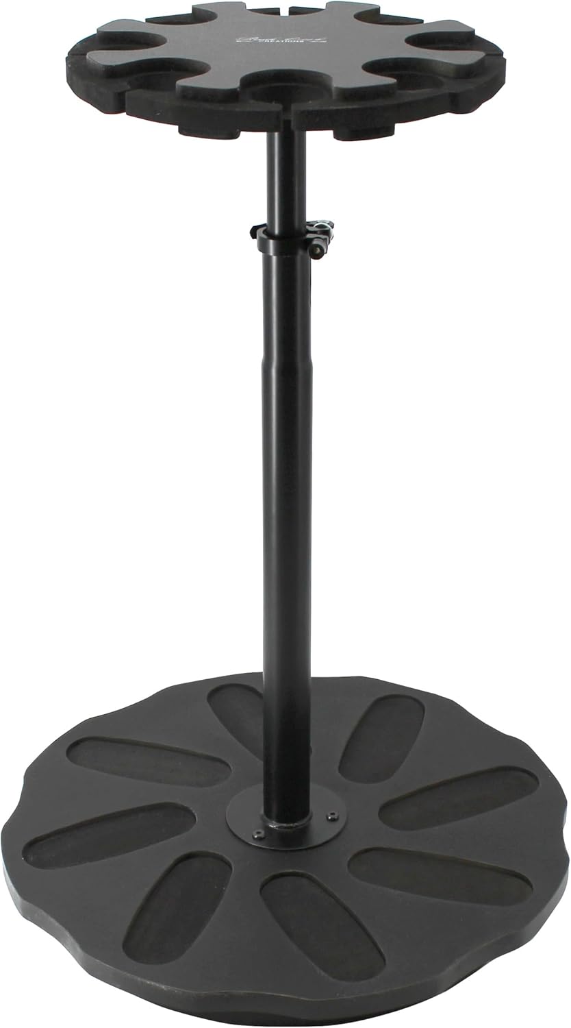 Rush Creek Creations Adjustable Height Spinning Gun Rack for up to 8 Rifles, Shotguns, or AR-Style Firearms, 8-Gun Freestanding Long Gun Display Rack with 360° Rotation, Black