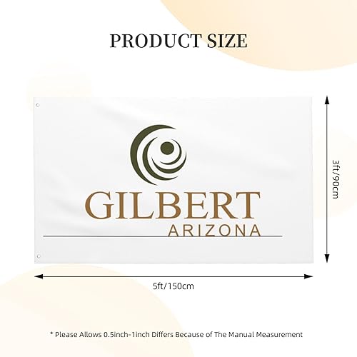 Miniatura 6 de Bandera de Gilbert, Arizona (-2017) de doble cara de 3 x 5 pies, banderas para exteriores, banderas decorativas duraderas para interiores y patio,