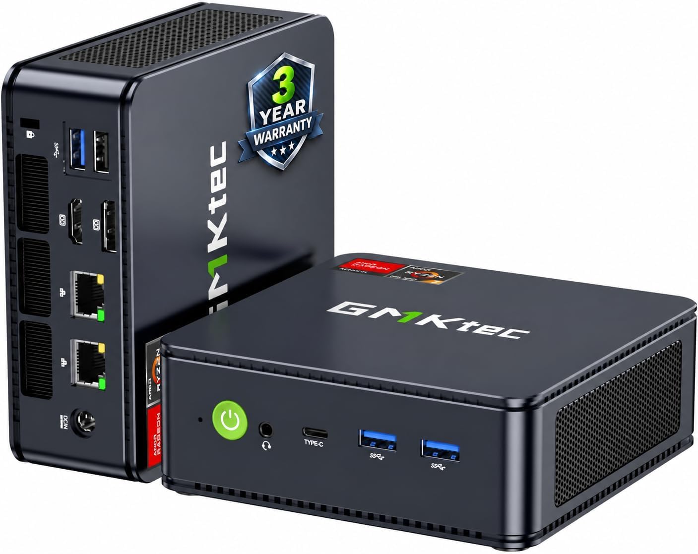 GMKtec M5 Ultra Mini PC Ryzen 7 7730U (Batte il 7430U e il 5825U), 16GB RAM + 512G SSD Dual NIC LAN 2.5GbE Gaming Computer Desktop, Triple Display 4K@60Hz, WiFi 6E, USB-C, BT 5.2, DP, HDMI 2.0