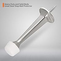 Vista 2 de Paquete de 16 topes rígidos sólidos para puerta, protectores de pared resistentes con puntas de goma suave, níquel satinado