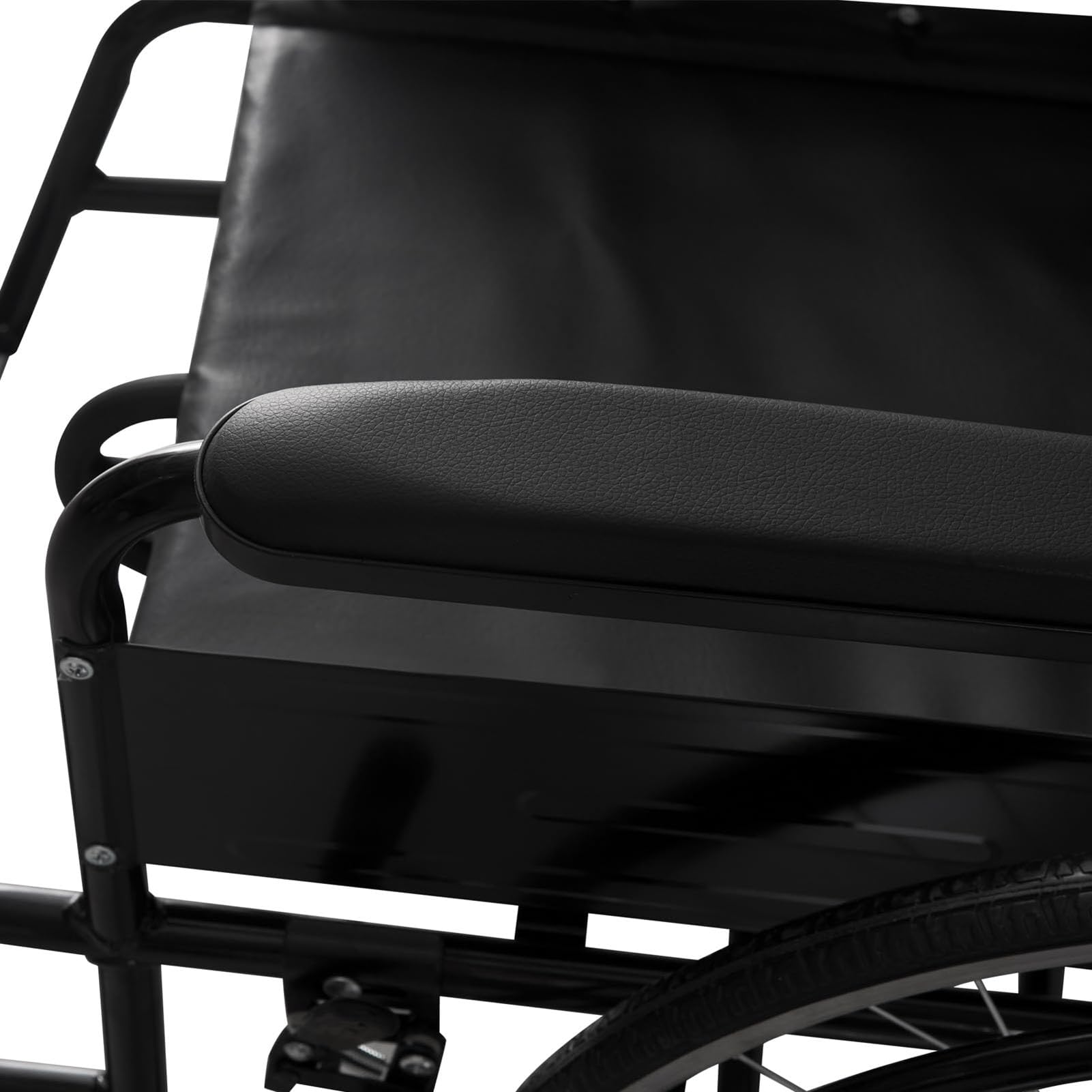 Leichte Rollstühle für Erwachsene, 24-Zoll-Rollstuhl mit weichem Sitz, Selbstfahrender Schwarzer Rollstuhl, Reise-Transitstuhl, Mobilitätsroller, Leichter Rollstuhl