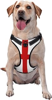 England Flag Premium Dog Harness for Small, Medium and Large Dogs - Durable, No Pull with Reflective Straps and Quick BucklesLarge