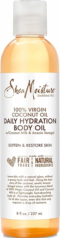 Shea Moisture Daily Hydration Body Oil Virgin Coconut Oil For Dry Skin Paraben Free 8 oz | For dry skin - moisturize and nourish with this lightweight blend of Virgin Coconut Oil.