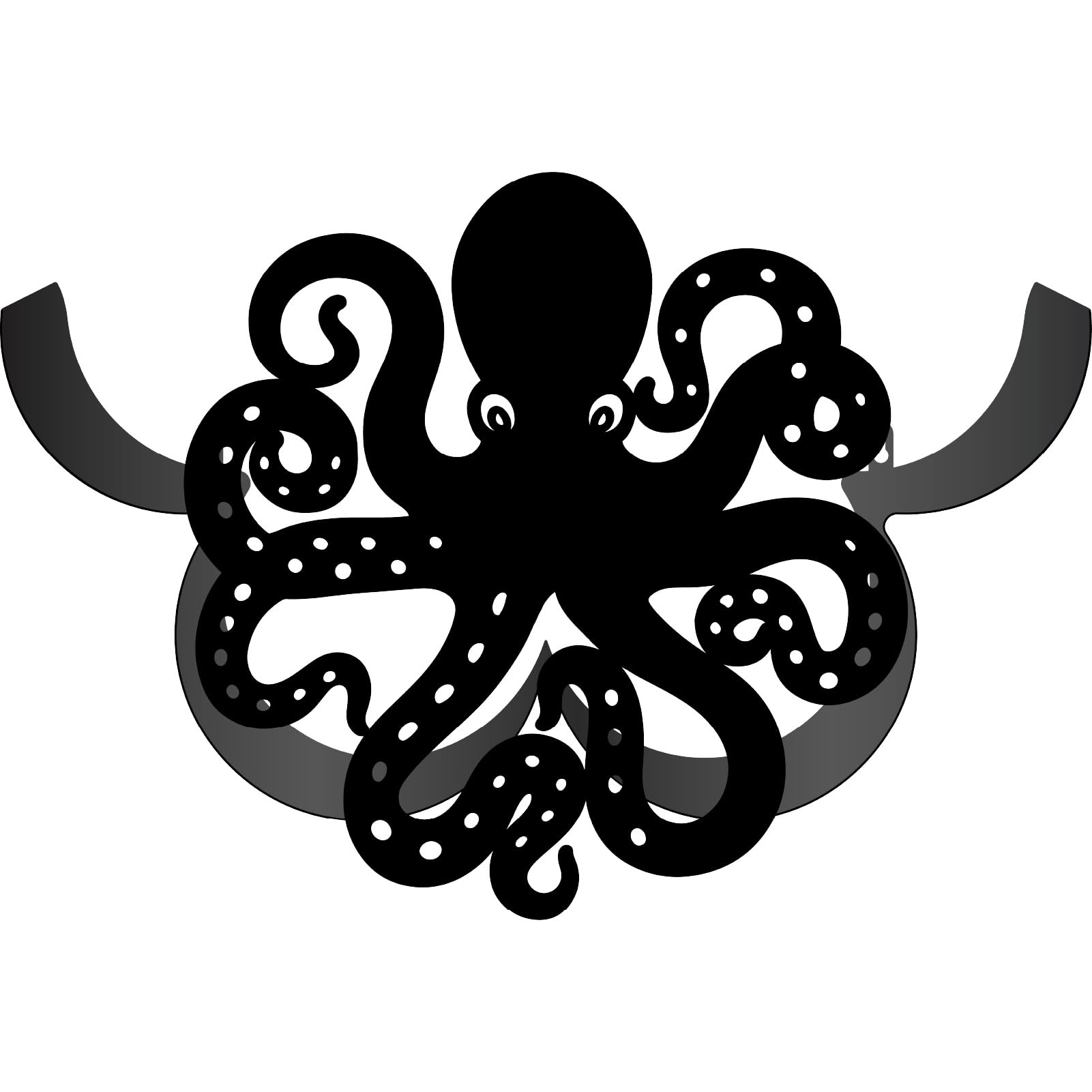 CREATCABIN Octopus Toilet Paper Holder Wall Mount Black Iron Toilet Tissue Holders Shelf Sea Ocean Animal Decorative Metal Paper Roll Storage Organizer for Bathrooms Farmhouse Decor 14.4 x 9.8 Inch