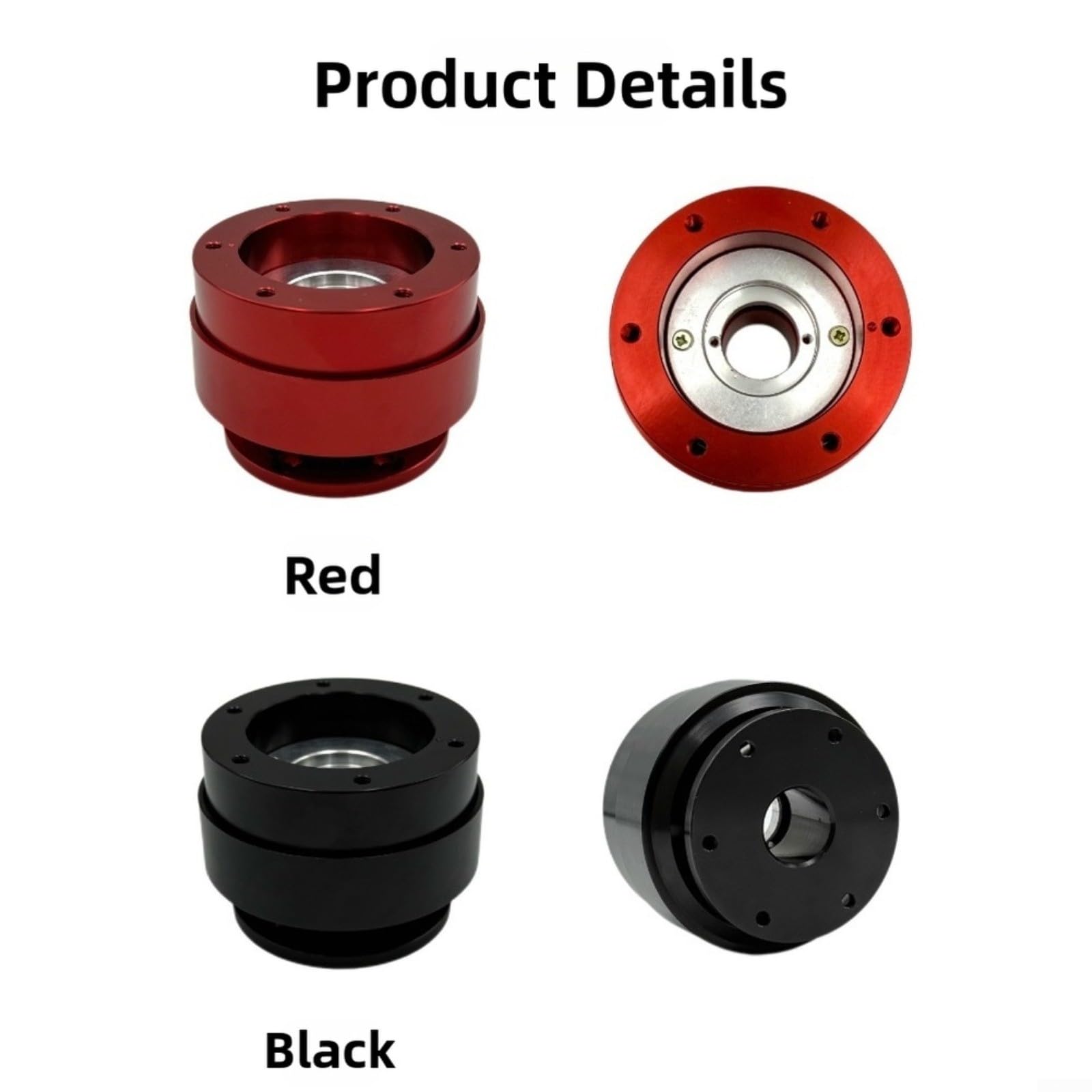 Adaptateur de volant à dégagement rapide, pour simulateur de course, pour base à entraînement direct MOZA R9/R16/R5, design en alliage d'aluminium, noir/rouge (rouge)