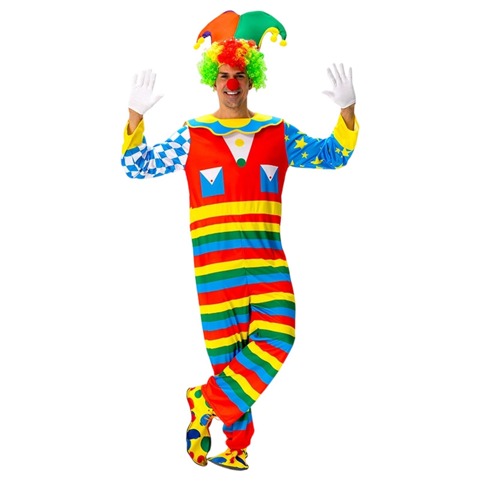 Adult Clown Circus Costume Party Fancy Dress Outfit Party Fashion - Clown Costume Unisex Adult Circus Children's Parties 2026 Carnival Theme Parties Adult Costume for Stage Performance Unisex