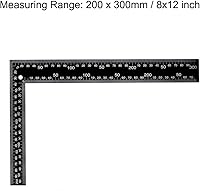Vista 2 de uxcell Regla angular 7.874x11.811 in 8x12 pulgadas métrica doble escala de acero inoxidable de doble cara en forma de L cuadrada 90 grados