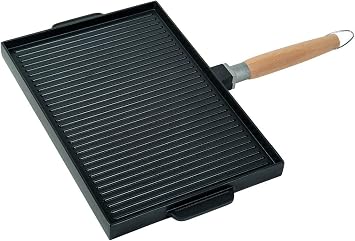 MasterPan Non-Stick Grill and Griddle Pan with Removable Handle, 15 (Innovative Series), black and Brown