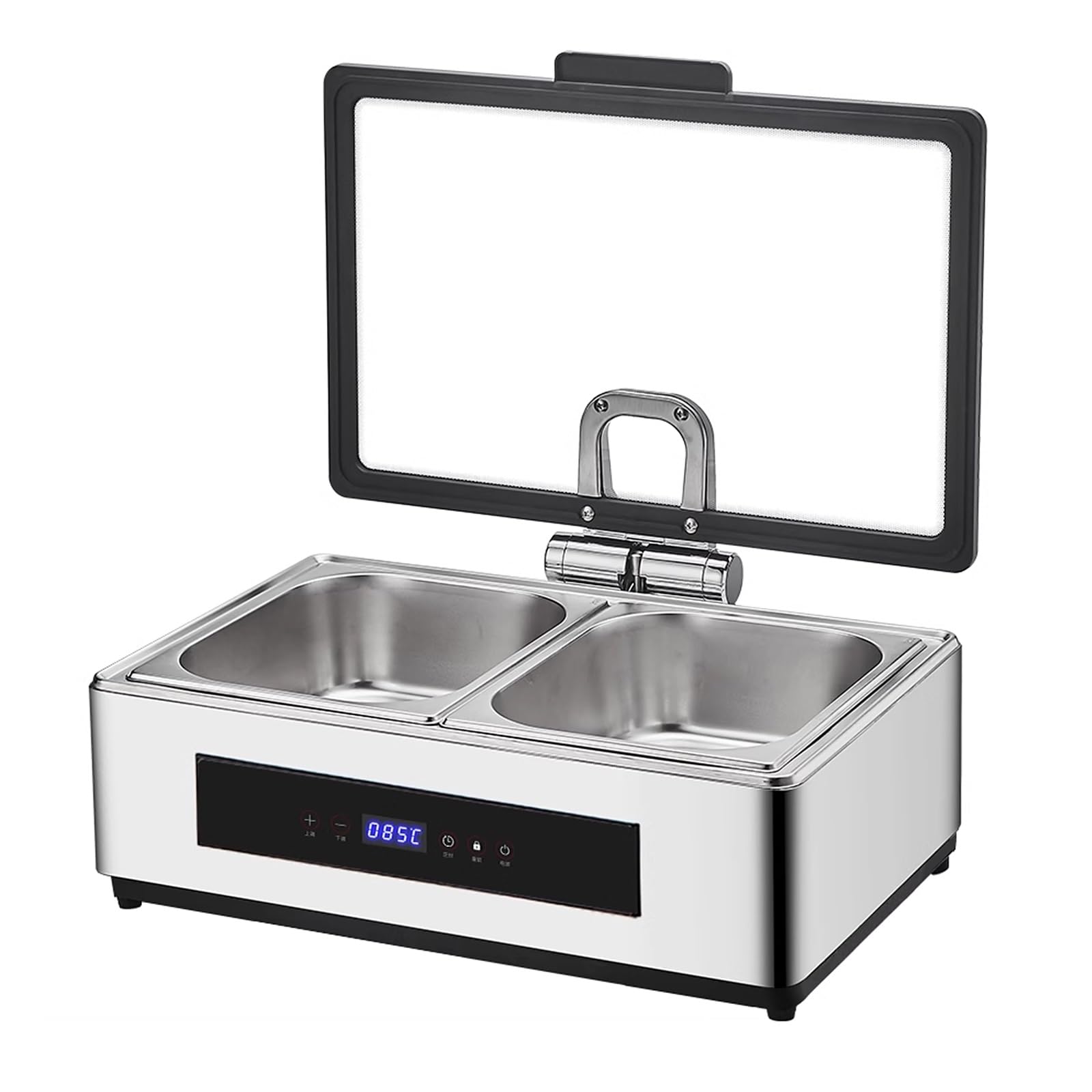 304 Chafing Dish Elettrico in Acciaio Inox 9/13 L Scaldavivande per Buffet Elettrico Idraulico Intelligente Scaldavivande Buffet per Buffet di Catering e Feste(13L/2)
