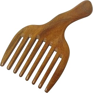 "Honbay Wide Tooth Green Sandalwood Hair Comb Massage Comb, Made of One Whole Piece of Natural Green Sandal Wood"