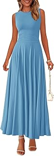 PRETTYGARDEN Womens Spring Dresses 2026 Casual Sleeveless Crewneck Aline Maxi Dress Stretch Tank Flowy