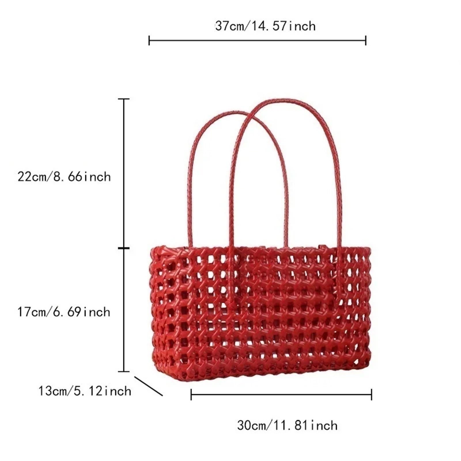 Bolso de Mano Tejido Calado Llegada bolso de cesta diseño hueco for mujer vacaciones en la playa bolsos hombro tejidos Casual versátil diario