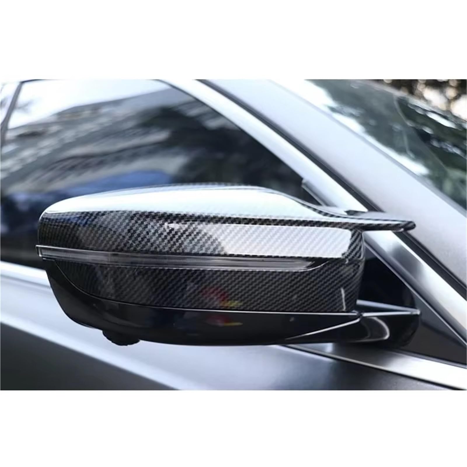 Wymiana czapek do BMW serii 3 5 7 8 G20 G30 G38 G11 G12 G15 G16 330i dla M3 do M5 z kierownicą po lewej stronie osłona samochodu stylizacja osłony tylnej (jasna czerń) (Carbon pat)