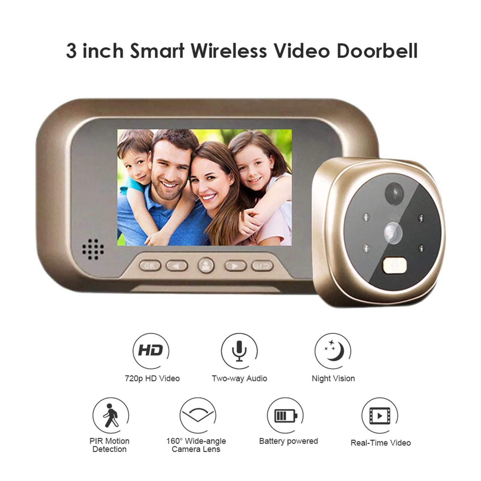LCD Cyfrowy Dzwonek Do Oczu Elektroniczny Kolorowy Ekran LCD Elektroniczna Kamera Wizjerowa Widoczna Kamera Do Drzwi