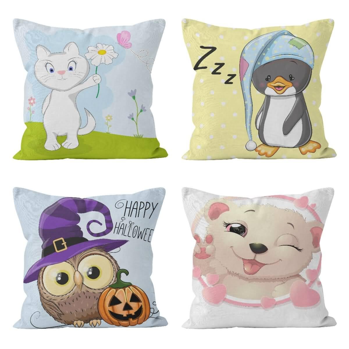 Housse de coussin lit chouette pour décorer une chambre d'enfant cocooning