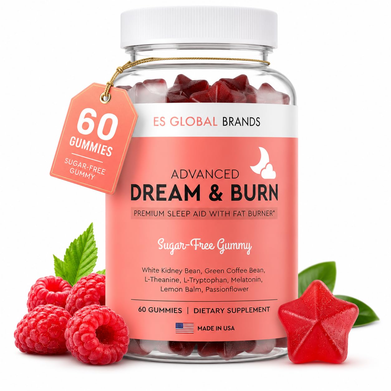 Night Time Fat Burner Gummies with Melatonin, Sleep and Weight Loss Support