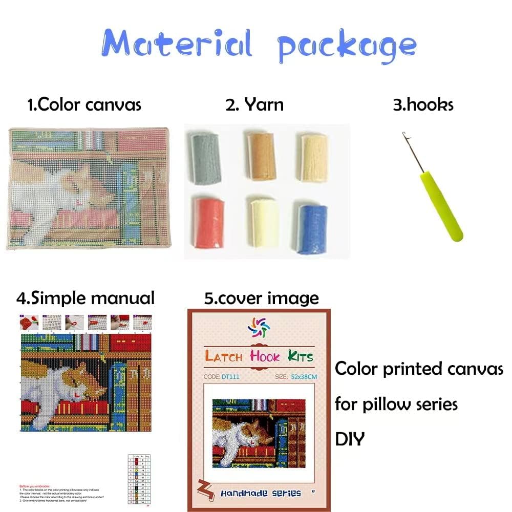 Latch Hook Pillowcase Kits Eiffel Tower Blossom Latch Hook kit Cushion Throw Pillow Embroidery Craft Kits for Beginner DIY Latch Hook Rug Kit with Printed Canvas Hobby & Craft 43x43cm