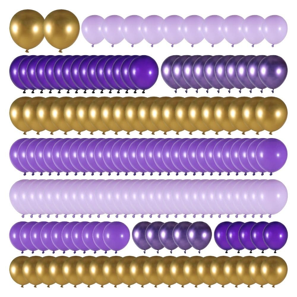 Uniquer Purple Balloon Garland Kit, Dark Purple Metallic Purple Gold Balloon Arch Kit, Wedding Birthday Party Supplies