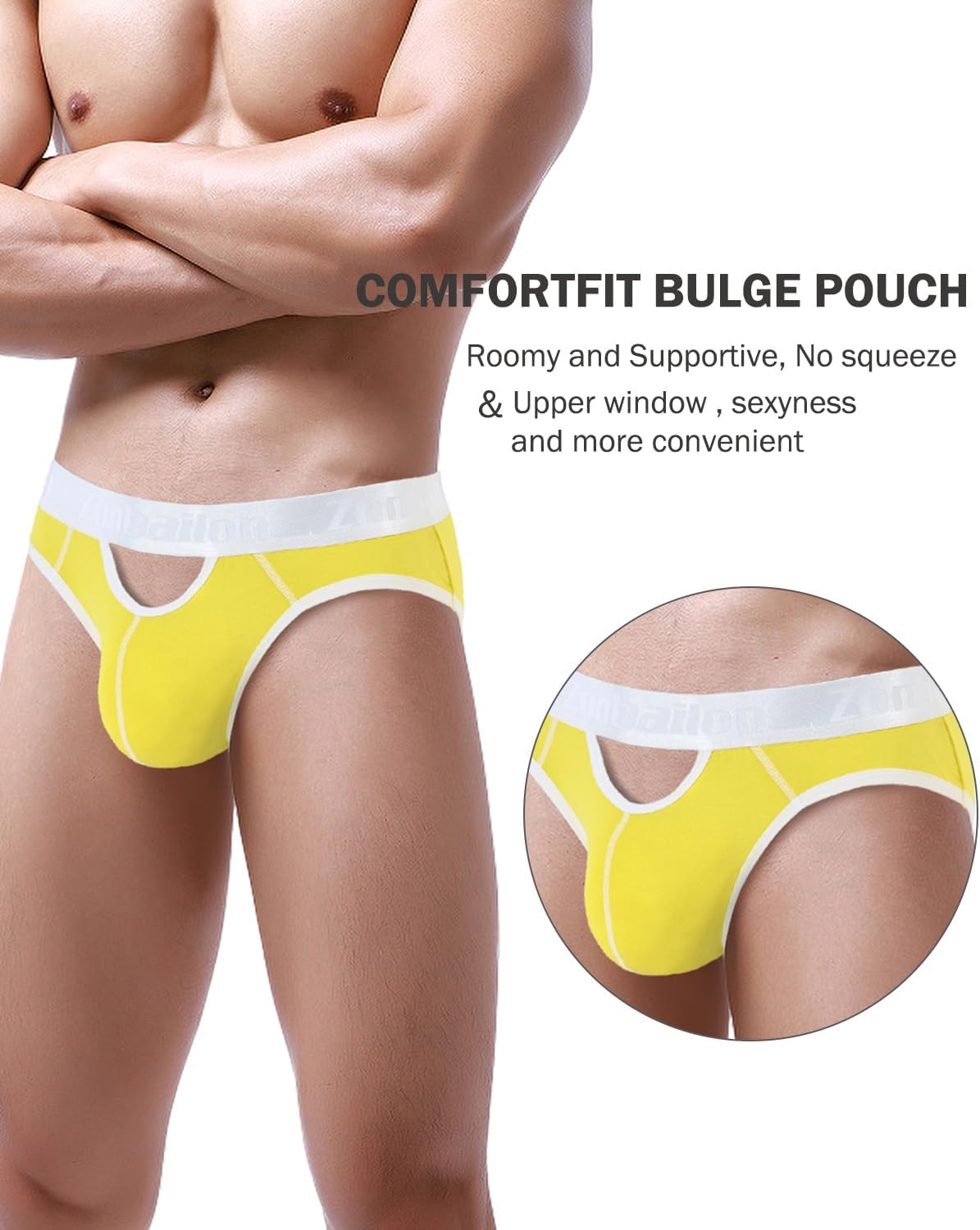 ZONBAILON Mens Underwear Viscose from Bamboo Briefs Sexy Breathable Bulge Pouch Bikini Panties - Image 3