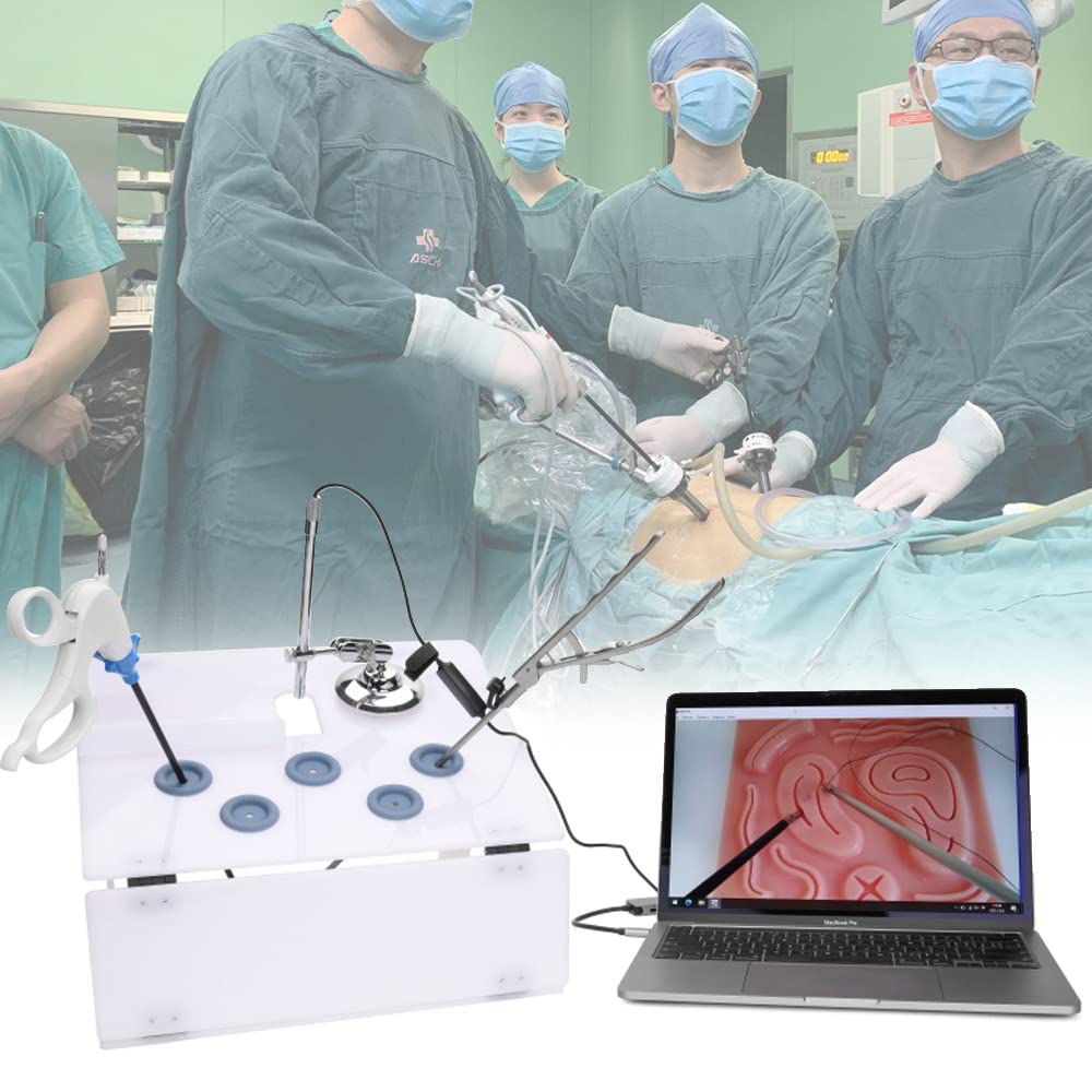ZRZJBX Laparoscopic Surgery Simulator Trainer Training Box Complete Set With Full Hd 1080p Endoscope Camera And 8 Training Module,A