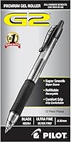 Pilot G2 Premium Gel Pens, 0.38mm Ultra Fine Point, 12-Pack Black Ink - Smooth, Refillable Rollerball Pens
