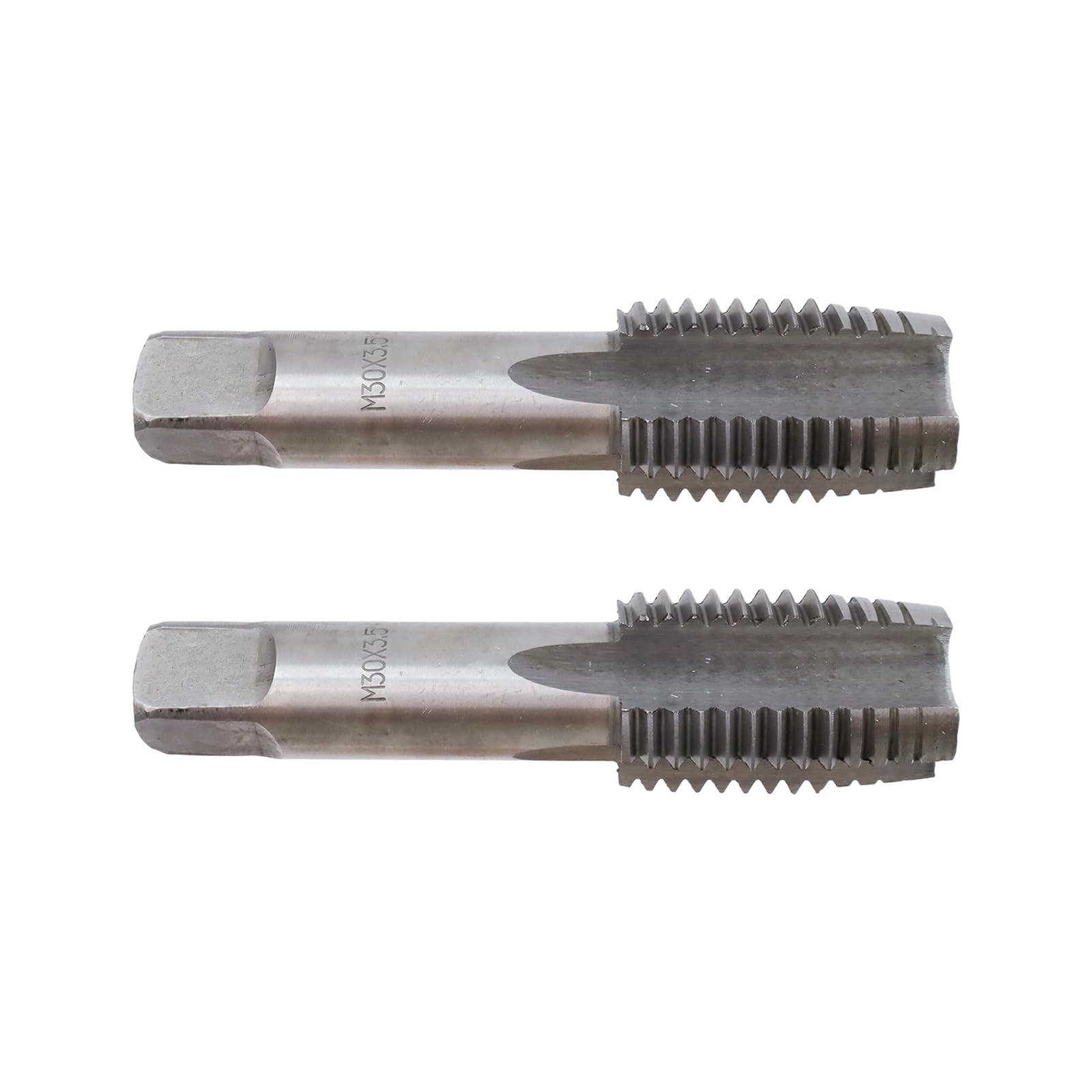 Rannb Metric Hand Tap M30 x 3.5 Taper Straight Flutes Screw Taps Threading Hand Tap Repair DIY Tool -2pcs