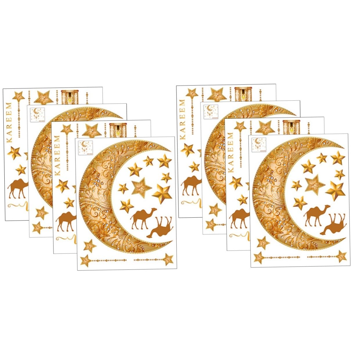 Autocollants muraux Ramadan et Lune Ciieeo pour décoration de salon - Lot de 4