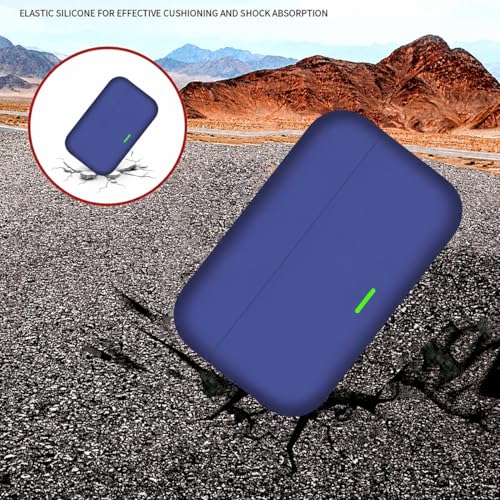 Image of Aniex Silicone Case Cover for realme Buds T500 Pro, Shockproof, Anti-Slip, Dustproof, Scratch Resistant, with Carabiner Hook, Full Body Protection (Blue)