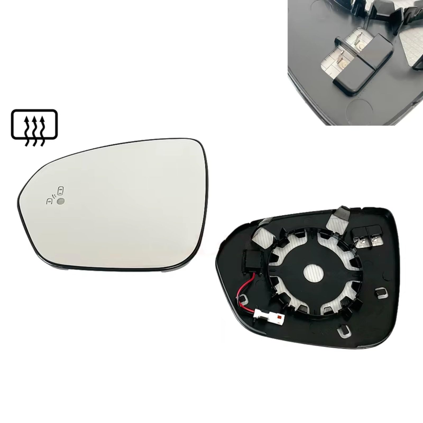 Cristal Espejo Compatible Con Dacia Para Duster 2018 2019-2022 Espejo Retrovisor Convexo Calefactable Para Puerta Lateral Coche Con Ángulo Muerto 963665432R(Blind Spot L)