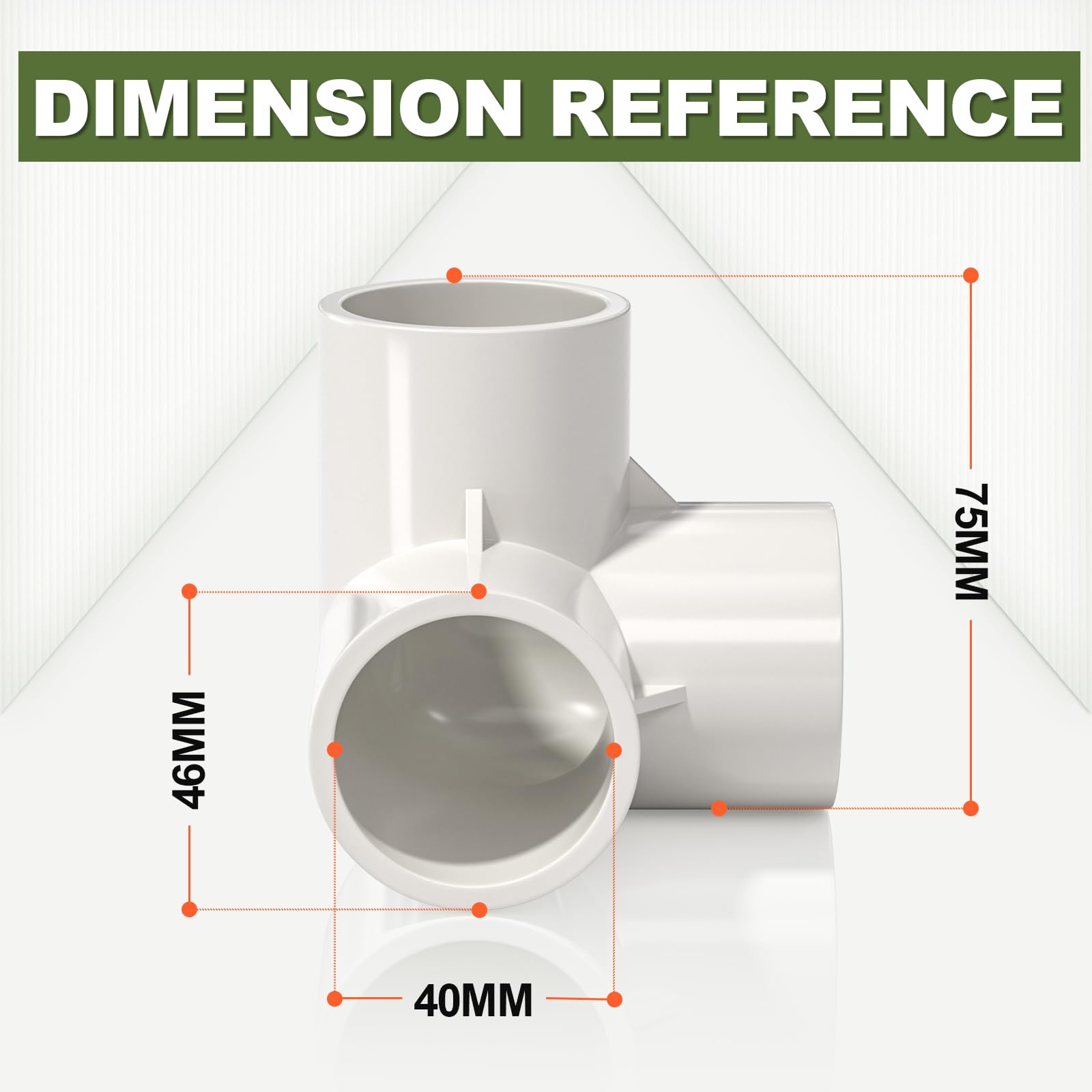 5 Pcs 40MM (1-1/4") 3 Way Cubic Tee Slip Connector PVC-U Fitting Elbow Coupling Connector Garden Water Pipe Connection