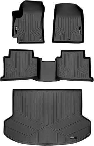 Miniatura 20 de SMARTLINER Juego de alfombrillas negras de primera fila para todo tipo de clima, compatibles con modelos Kia NIRO PHEV y híbridos 2023-2024 Negro