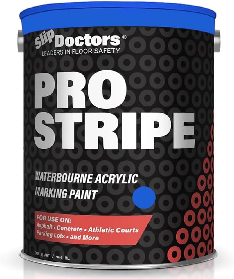 Pro Stripe Line Marking Paint – Courts, Parking Lots & Surface Restoration - (Safety Blue, 1 Gallon)