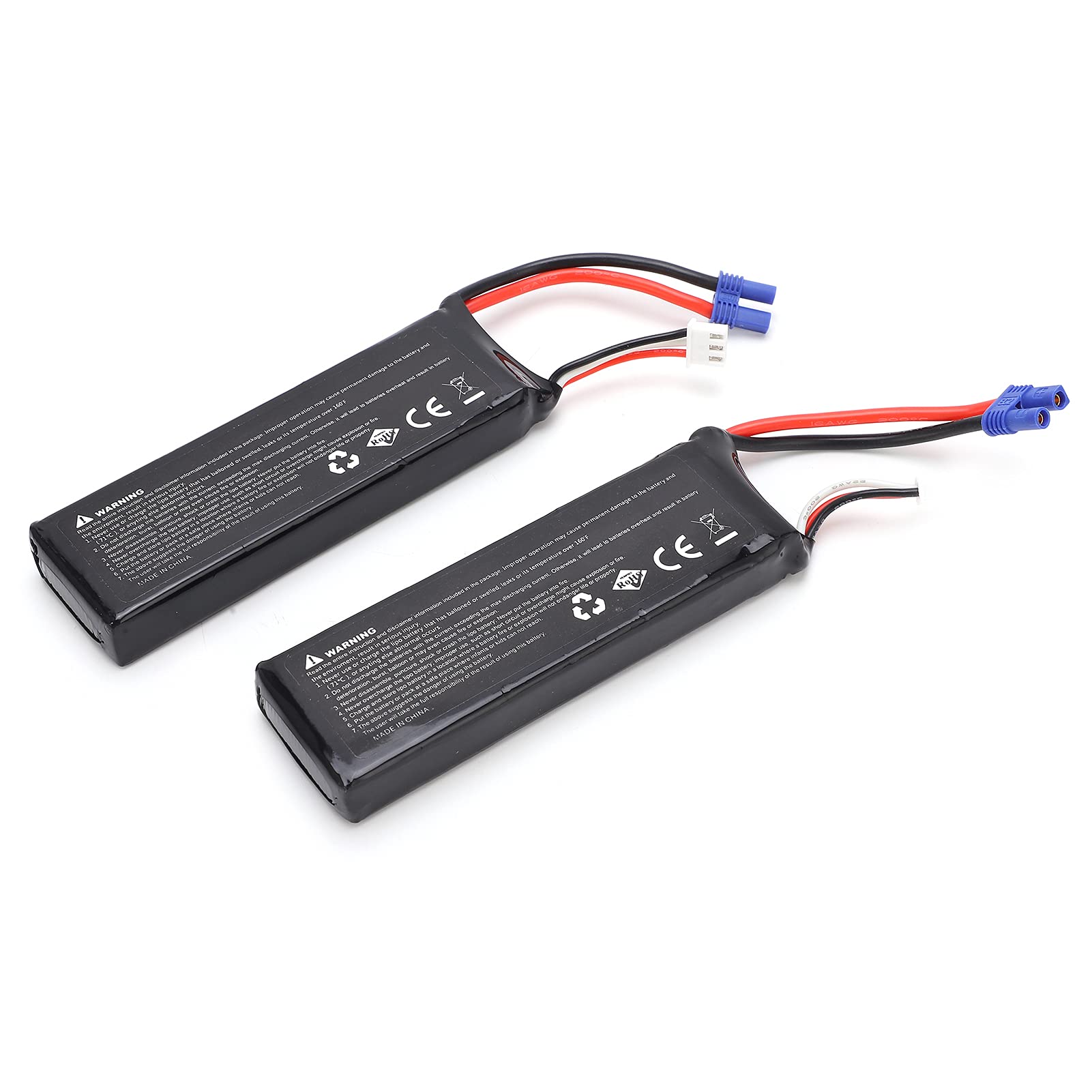 Batteria Lipo, 2 Pezzi 7,4V 2700mAh Ricaricabile con Caricatore Bilanciamento, Batteria Polimeri Litio for Drone H501 Modelli RC Fotografia Aerea Gare