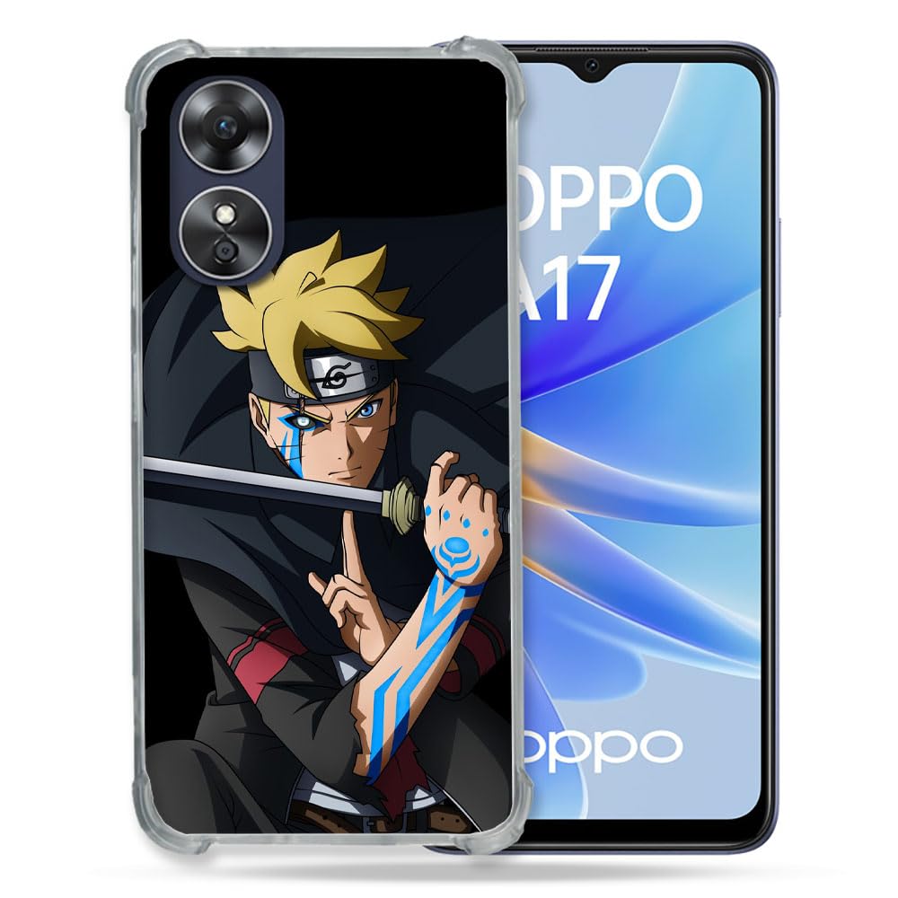 Cokitec Cover Protettiva Per Oppo A17 Con Stampa Manga Naruto VS - Angoli Rinforzati, Anti Ingiallimento