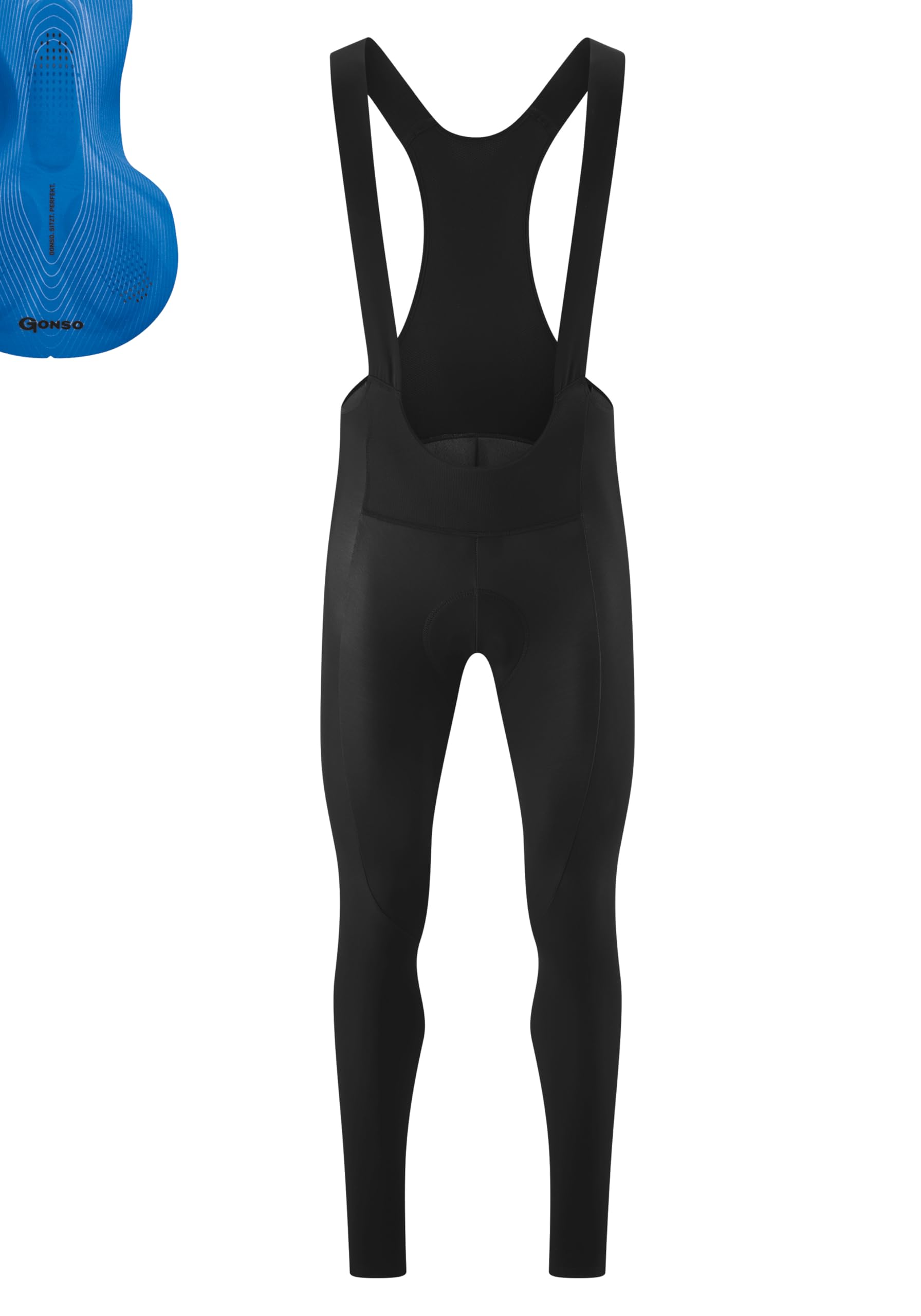 Gonso Sitivo Tight Bib M, Lange Herren Träger-Radhose, Mit Sitivo Comfort Sitzpolster, Hohe Bewegungselastizität und Antirutsch-Silikon-Beingummi, Enganliegende Passform