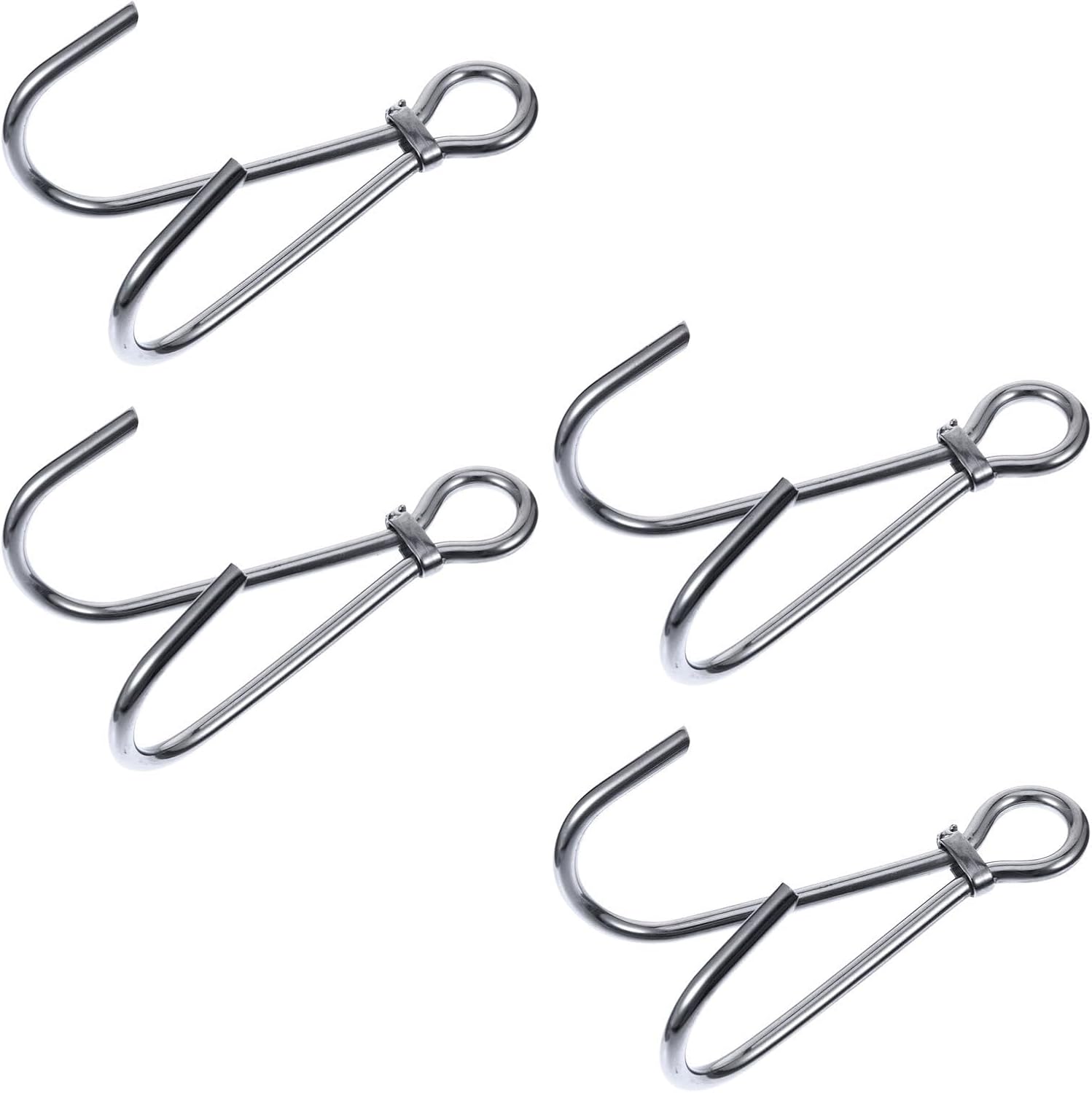 4pcs Stainless Steel Double Ended Diving Hooks Heavy Duty Reef Drift Hooks for Scuba Diving Underwater Photography Accessories with Reduced Resistance