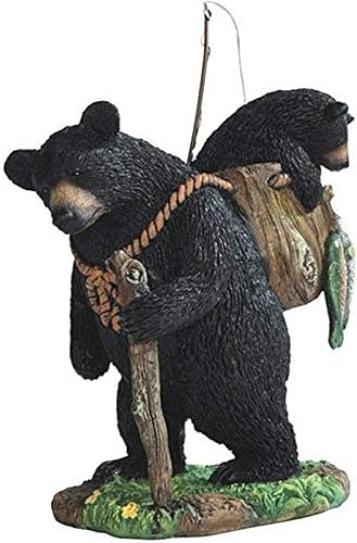 StealStreet SS-G-54290 Pesca de oso negro con figuras de cachorro, 7.5 pulgadas