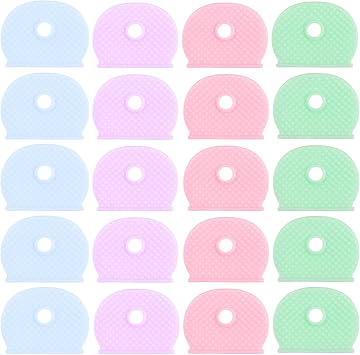 20 Pcs Key Covers Set, Key Covers Caps 5 Flexible Coloured Identifier Caps