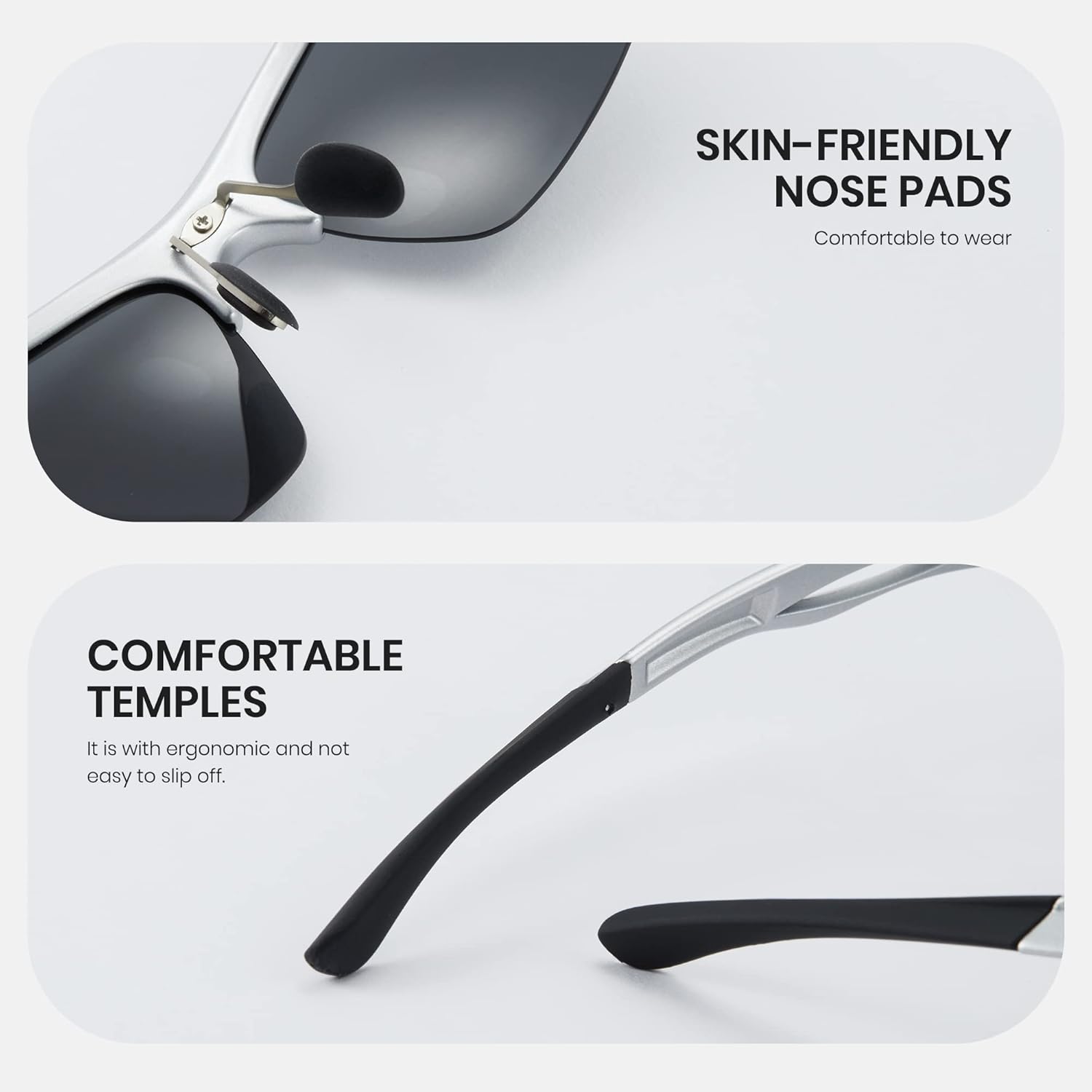 Cyxus Polarized Semi-Rimless TR90 Cycling Sunglasses Men Women Rectangle Glasses Running Fishing Bike Baseball Sport 1071 - Image 3