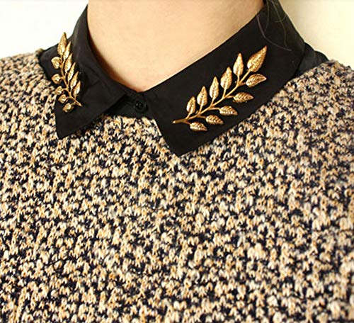 Gentlemen Suit Gold Brooches Simple Elegant 1 Pair Elegant Wheat Leaf Suit Clip Collar Pin Brooch Unisex4