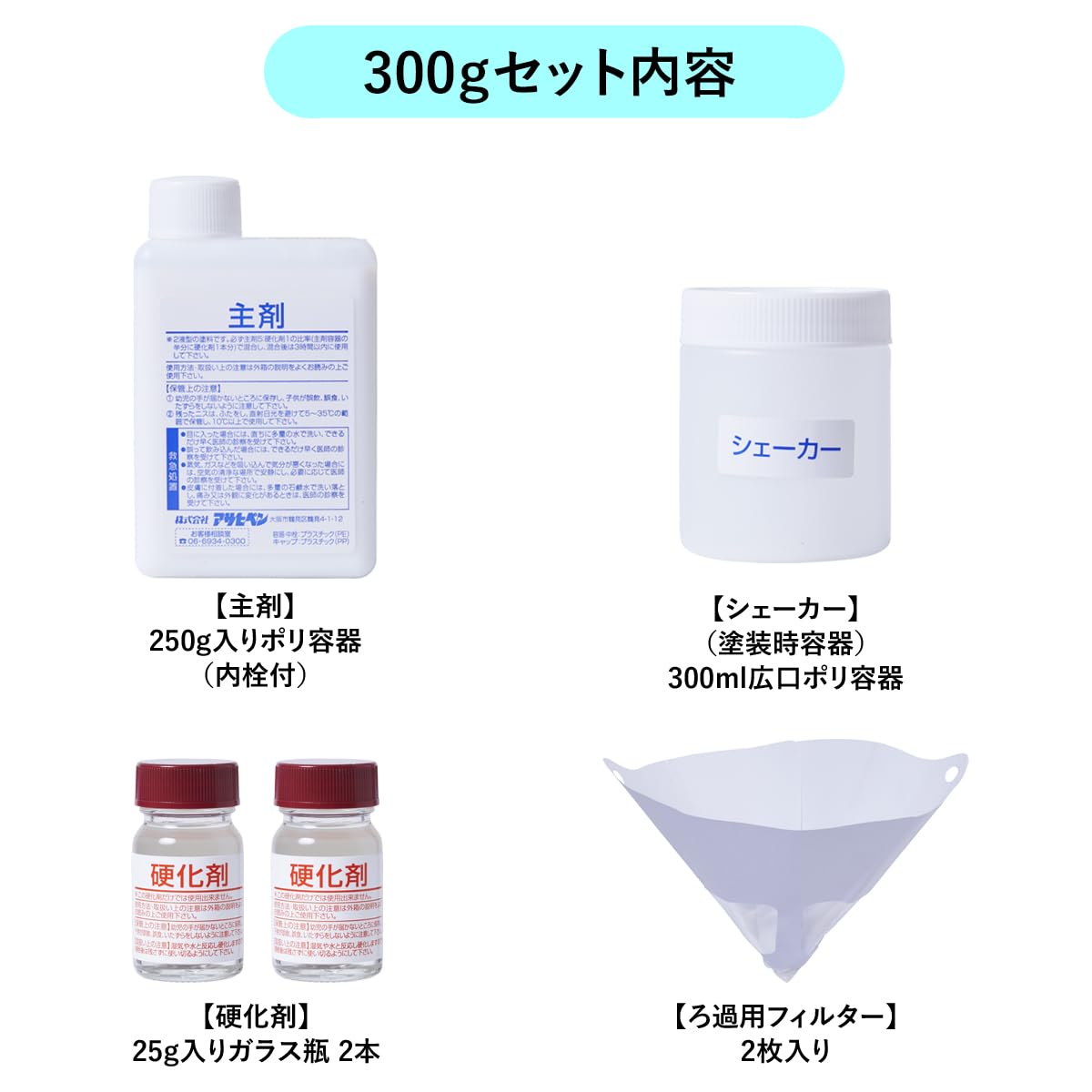 Amazon.co.jp: アサヒペン 水性高耐久2液ウレタンニス 300gセット 