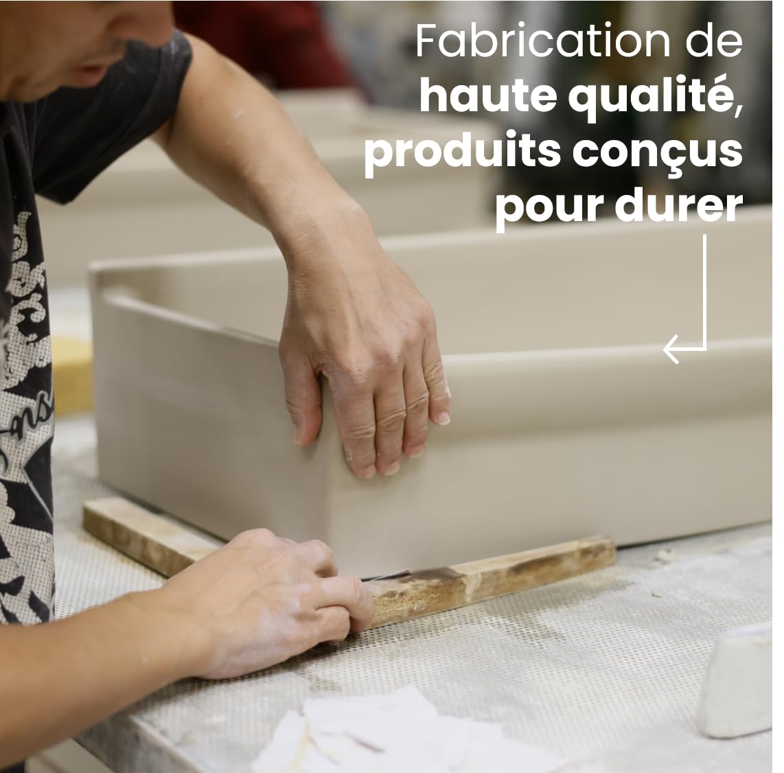 JACOB DELAFON Fregadero Cerámico de Cocina con 1,5 Pozas Muy Duradero e Higiénico Fácil Limpieza y Mantenimiento Reversible (Grifería a Izquierda o Derecha) Medidas 100x50 cm Color Blanco ESC02-00