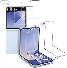Wonsoso Pour Samsung Galaxy Z Flip 6/Flip6 - 2 Pcs Verre Trempé 9H Dureté Avant + Flexible À l'intérieur + Caméra Arrière Protecteur, HD Sans Bulles Film