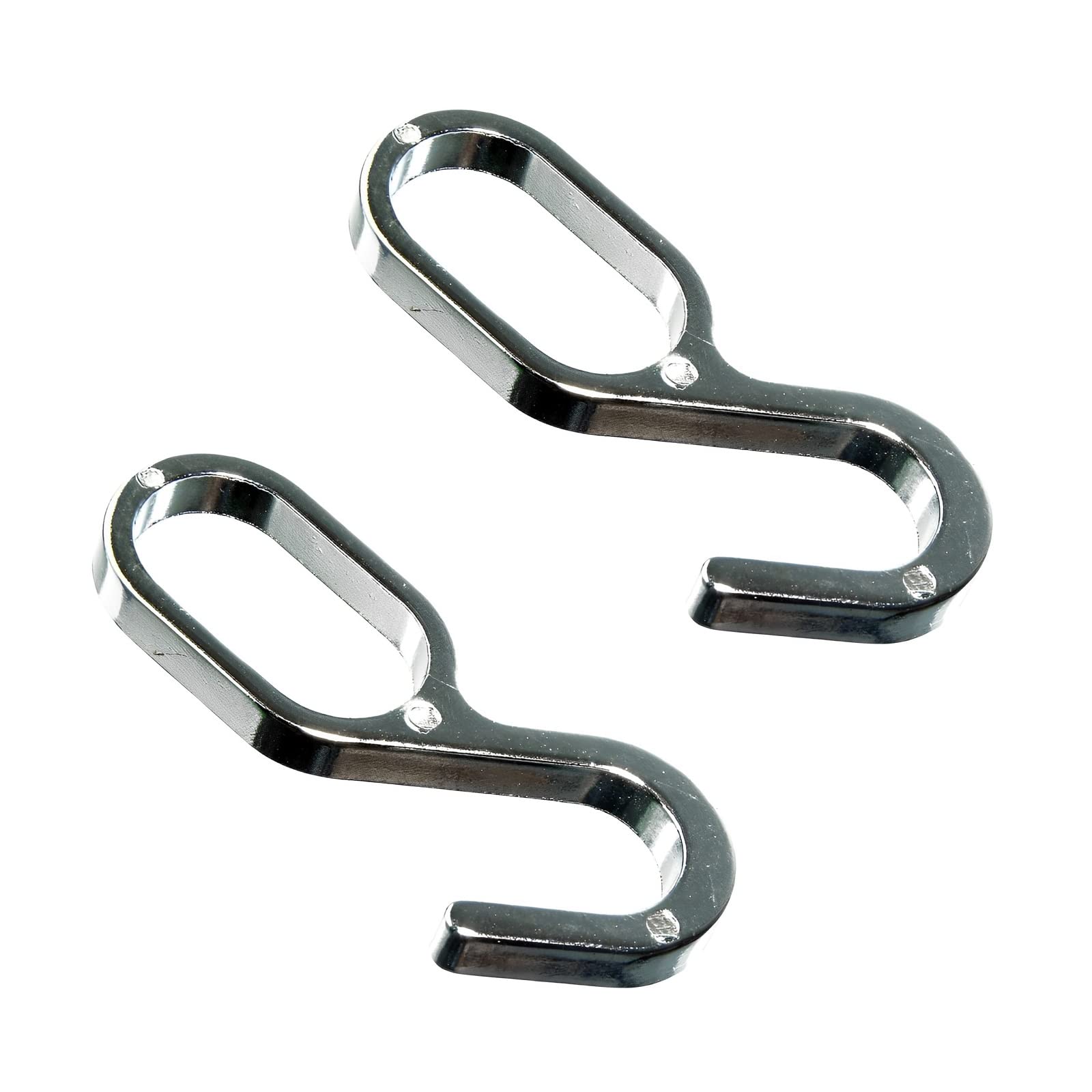 TERF® Heavy Duty Polished Chrome Curtain Wardrobe Oval Rod Pole Rail Hanging Hooks for Up to 15mm X 30mm Diameter - Pack of 2 Closet Cabinet Lever Hooks