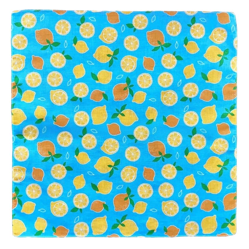 THAYLA 45 x 45 cm, 10 Stück, süße Zitronenkatze, wiederverwendbar, Furoshiki-Geschenktuch, klein, japanisch, für Geschenkverpackung, quadratischer Schal, Bento-Geschenktuch