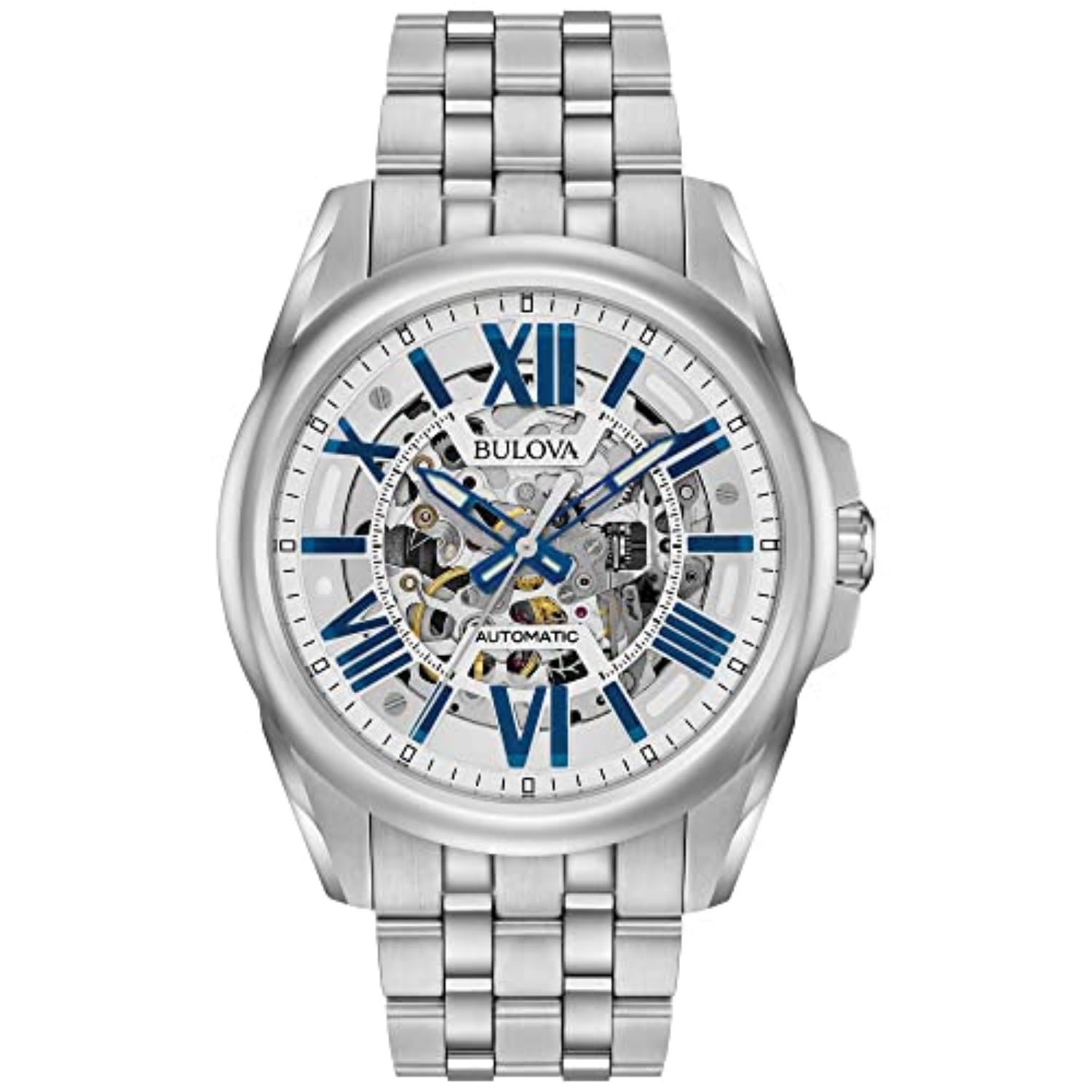 Men's Classic Sutton 3-Hand 21-Jewel Automatic Watch, 42 Hour Power Reserve, Skeleton Dial, Luminous Hands, 100M Water Resistant, 43mm
