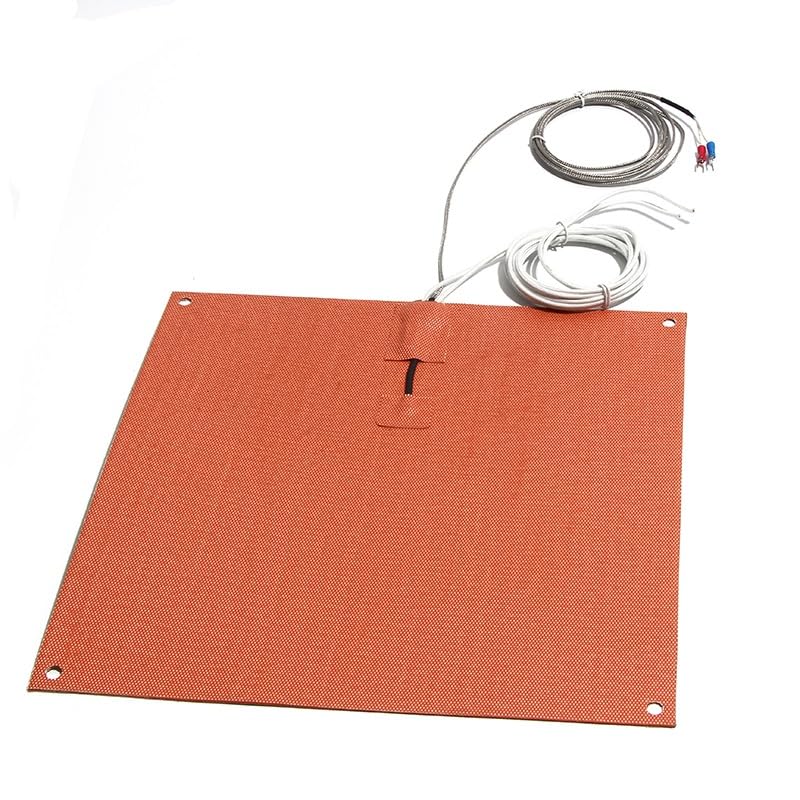 Silicone Heating Pad for 3D Printers - 160W-560W, Multiple Sizes with Integrated K Thermocouple(No Thermostat,110V-200x250mm)