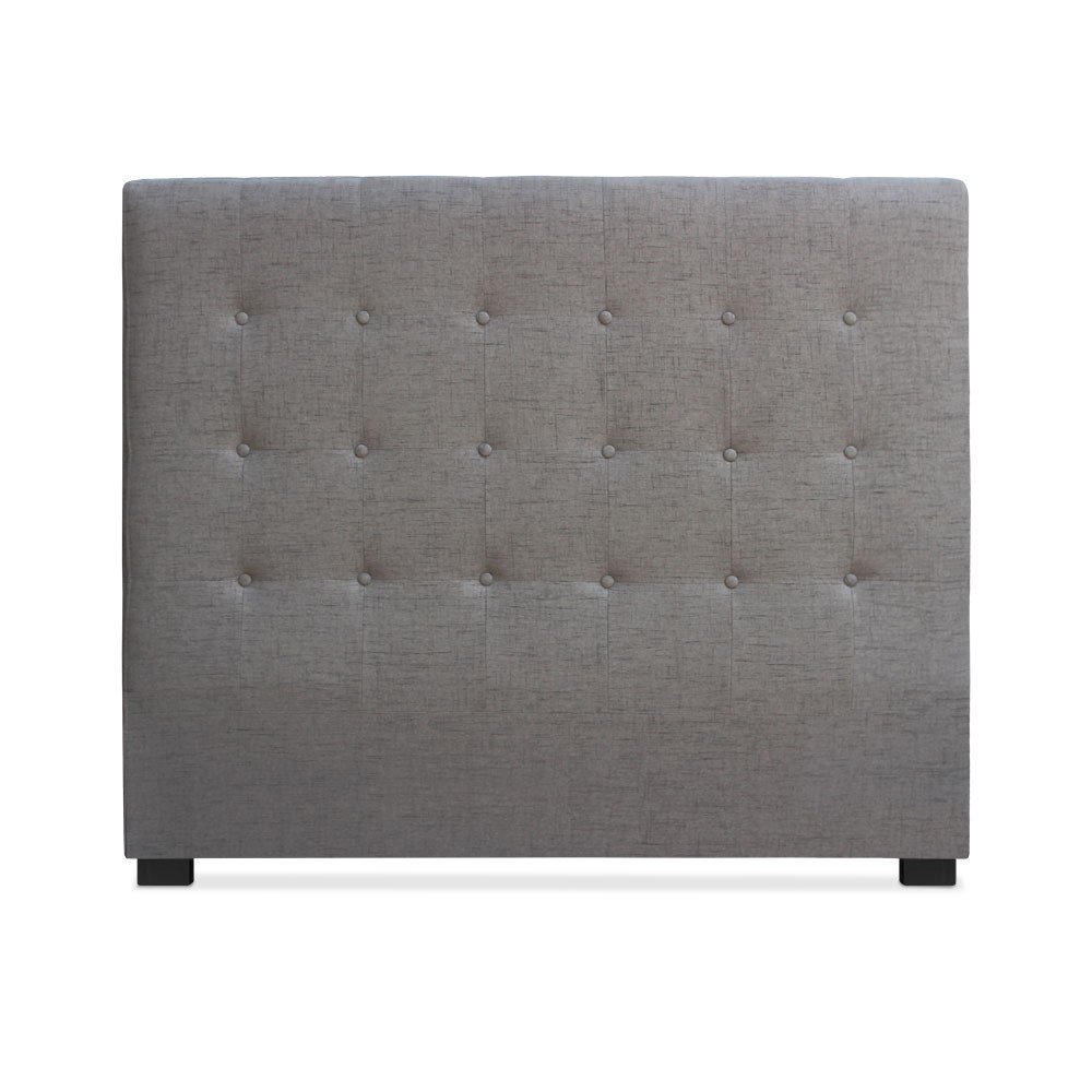 Menzzo Tête de lit Luxor 140 cm – Tissu Taupe capitonné – Design élégant Contemporain – Tête de lit rembourrée pour lit Double – L140 x P8 x H120 cm