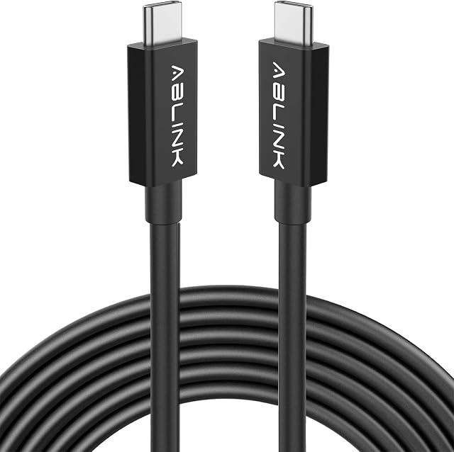 Ablink Thunderbolt 4 Cable 2m with 100W Charging,40Gbps Data Transfer,Single 8K or Dual 4K Displays,Compatible with Thunderbolt 4,USB4,Thunderbolt 3, USB-C (2m, Black)