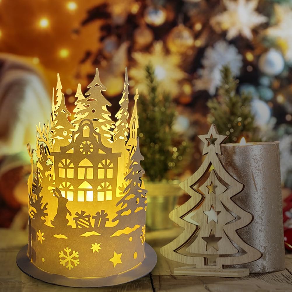 Weihnachten Stanzschablonen Set - Metall Prägeschablonen Für Laternen & Kerzen